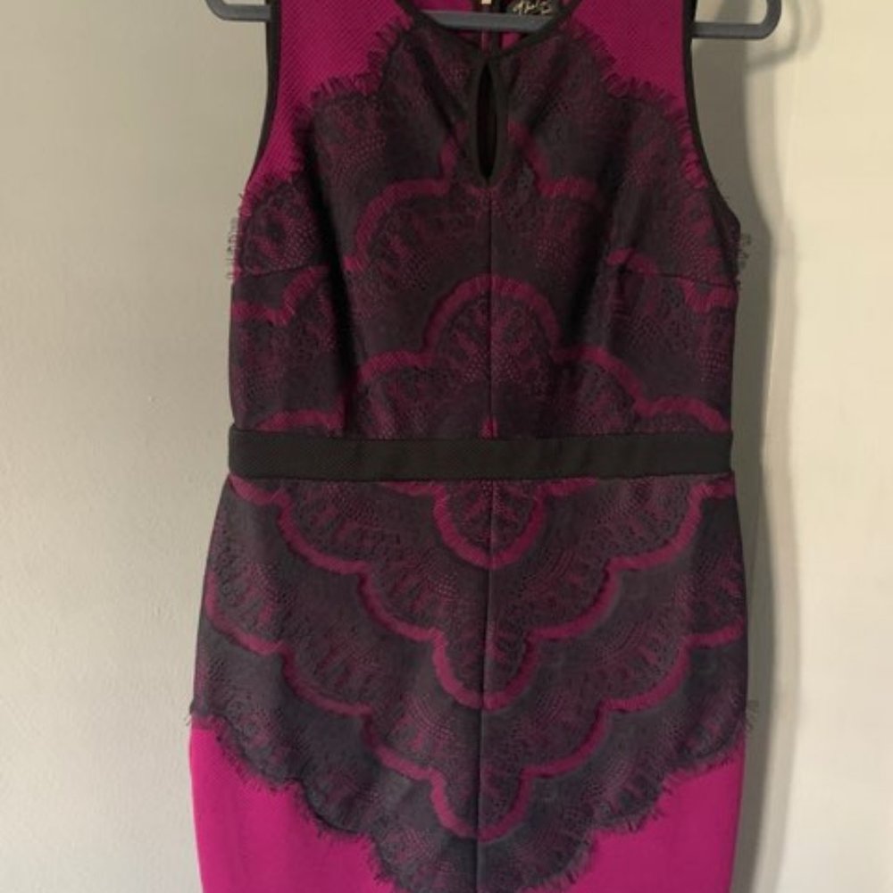 Thalia Sodi Fushia and black lace Dress